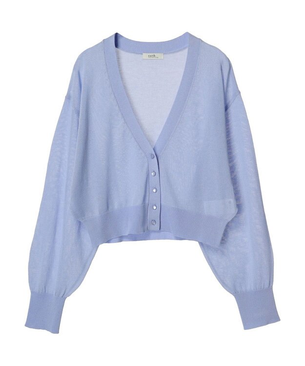earth music&ecology シアーラメＶネックカーディガン Lavender