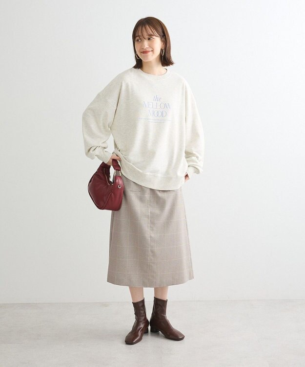 Green Parks きれいシルエットチェックＡラインスカート Brown