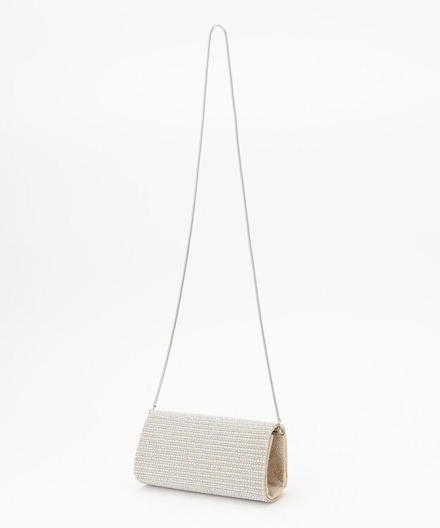 GRACE CONTINENTAL ラインストーンクラッチバッグ シルバー