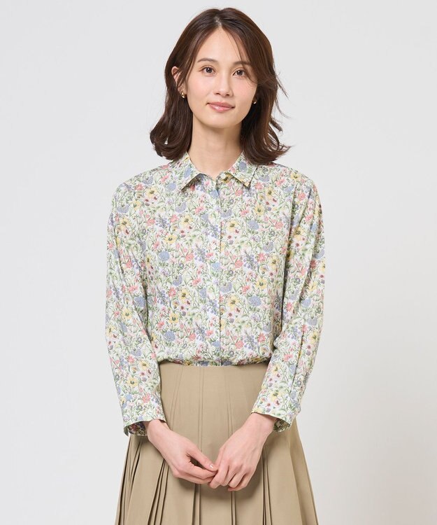 J.PRESS LADIES S Liberty Rachel & Michelle シャツカラー ブラウス コーラル系