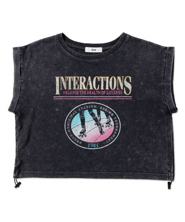 WEGO ヴィンテージウォッシュドロストデザインT 柄1