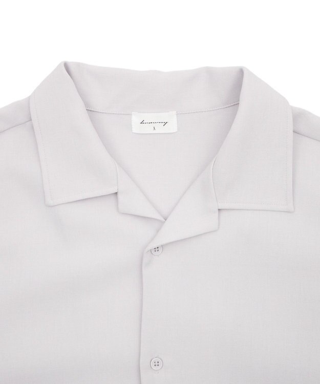 WEGO 【速乾/しわになりにくい/MLサイズ展開】ドライポリオープンカラーシャツ（SS） ライトグレー