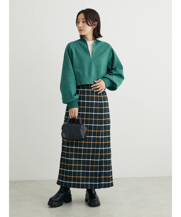 Green Parks ＫＢＦ２ｗａｙクロップドスウェットライクプルオーバー Charcoal Gray