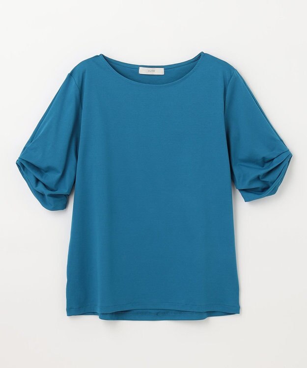 ANY 【接触冷感】シルケットスムース タックスリーブトップス ブルー