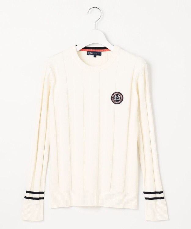 23区GOLF 【WOMEN】【WEB&一部店舗限定】ワイドリブ カラーニット ホワイト系