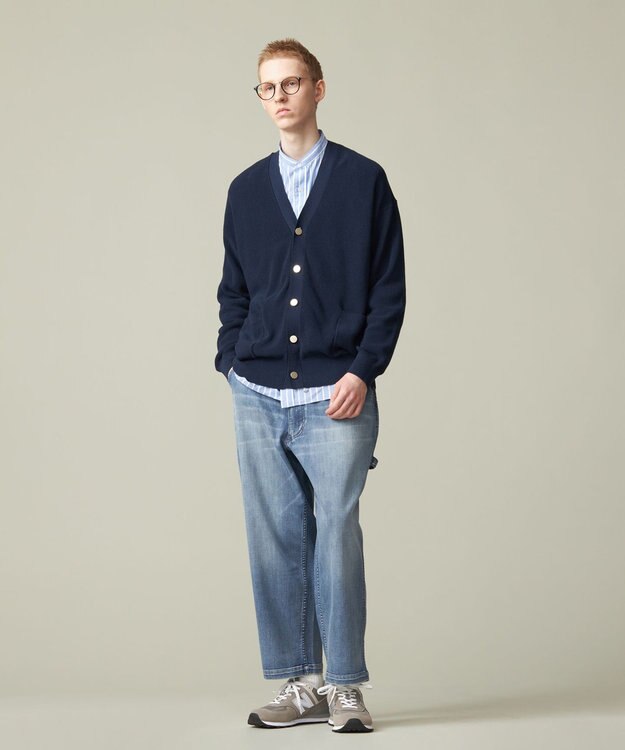 J.PRESS YORK STREET 【UNISEX】クレイジーストライプ バンドカラーシャツ サックスブルー系7