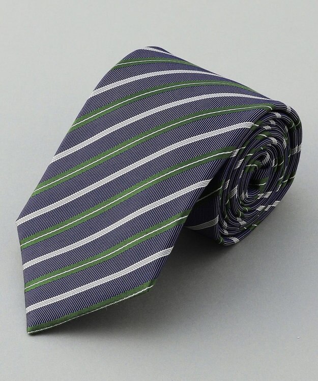 GOTAIRIKU GOTAIRIKU別注【日本製】シルク ネクタイ_ストライプ柄 ネイビー系1