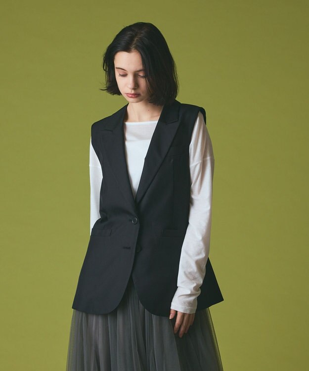 GRACE CONTINENTAL シルクツイルジレ ブラック