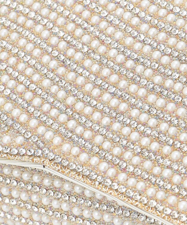 GRACE CONTINENTAL ラインストーンクラッチバッグ シルバー