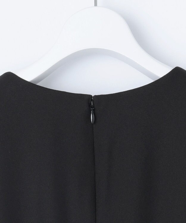 J.PRESS LADIES S 【洗える】ストレッチバックサテンジョーゼット Aライン ワンピース ブラック系