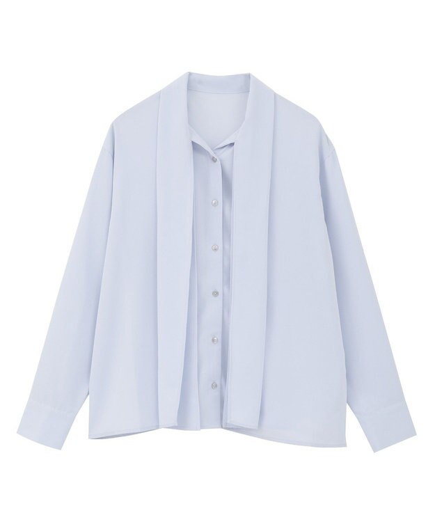 AMERICAN HOLIC 【イージーケア】ナロータイブラウス Sax