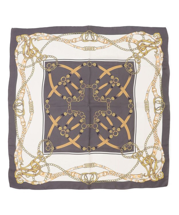 uncrave チェーン シルクスカーフ ブラウン