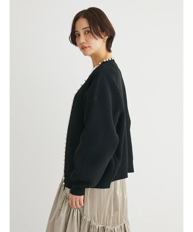 Green Parks ・ＥＬＥＮＣＡＲＥ　ＤＵＥパールトッパーカーディガン Black
