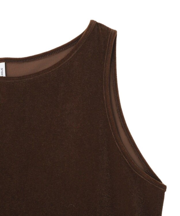 AMERICAN HOLIC シアーベロアタンクトップ Brown