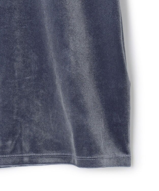 UNFILO ストレッチ ベロアロンT ブルーグレー