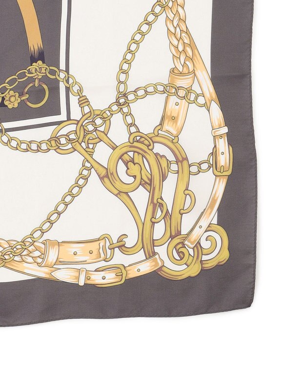 uncrave チェーン シルクスカーフ ブラウン