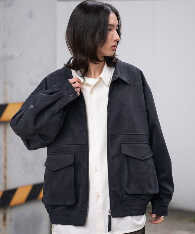 WEGO 【ユニセックス着用ITEM/MLサイズ展開】フライトジャケット ブラック中濃色