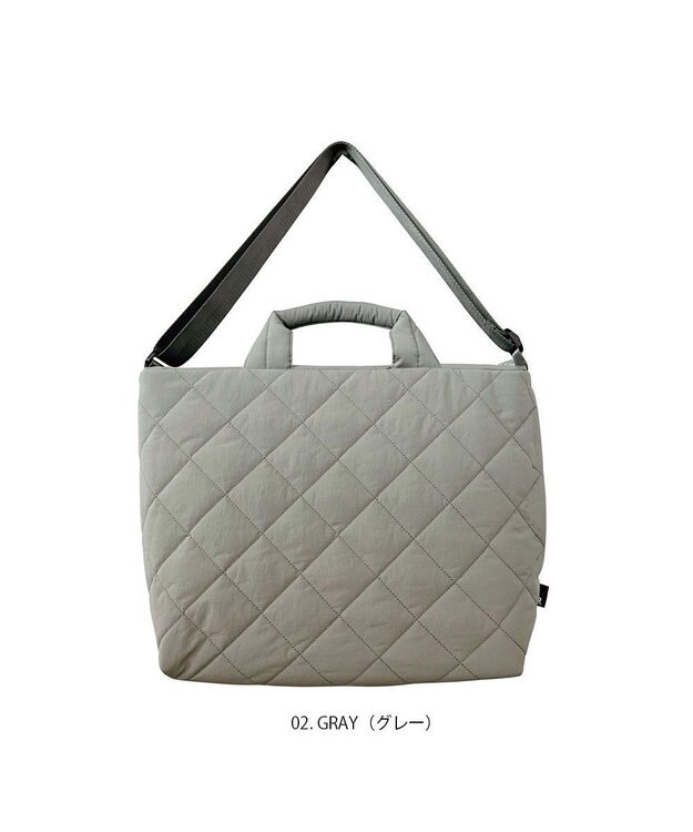 ROOTOTE 1265【撥水加工】SN.ミディアム2way.ダイヤキルト-F 02：グレー