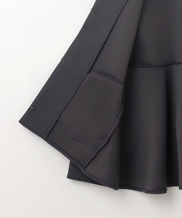 Feroux 【洗える】ダンボールフリル ジャケット グレー系