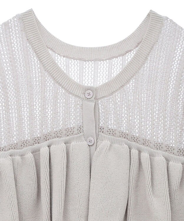 Green Parks ２ＷＡＹ　ラッフル切替ニットトップス Gray