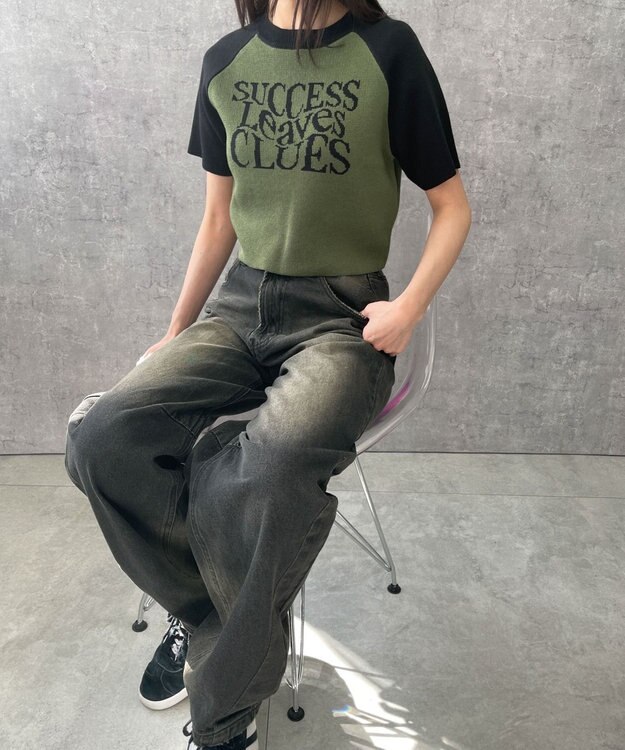 WEGO ラグランジャガードチビニットT カーキ