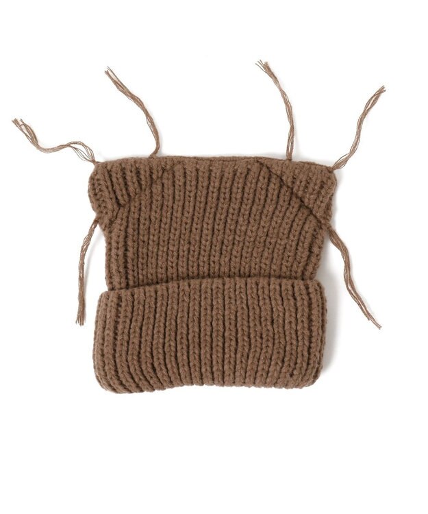 WEGO ローゲージネコミミニットキャップ ブラウン