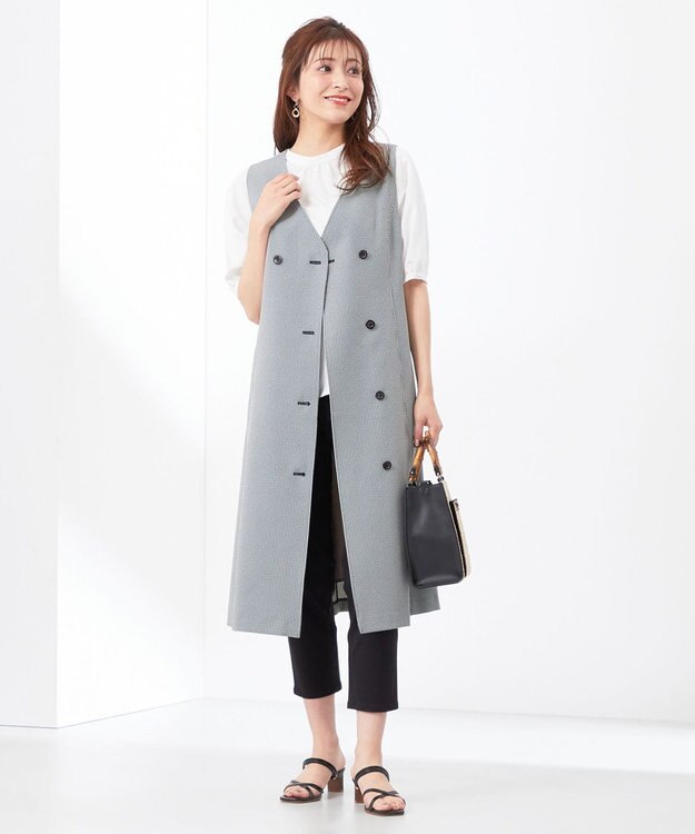 ANY SIS L 【2WAY】ジレラップ ワンピース モノトーンギンガム