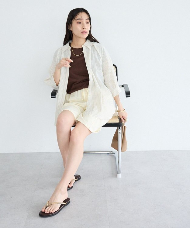 CRAFT STANDARD BOUTIQUE 【2点SET】ストール付きノースリーブニットプルオーバー Brown