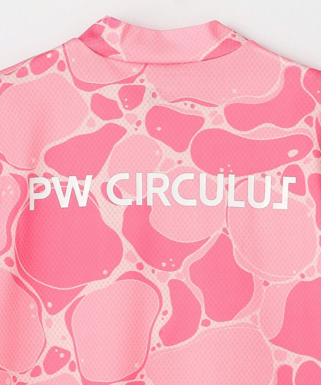 PW CIRCULUS 【MEN】WATER SURFACE プリントモックネックT ゴルフウェア レディース ピンク系5