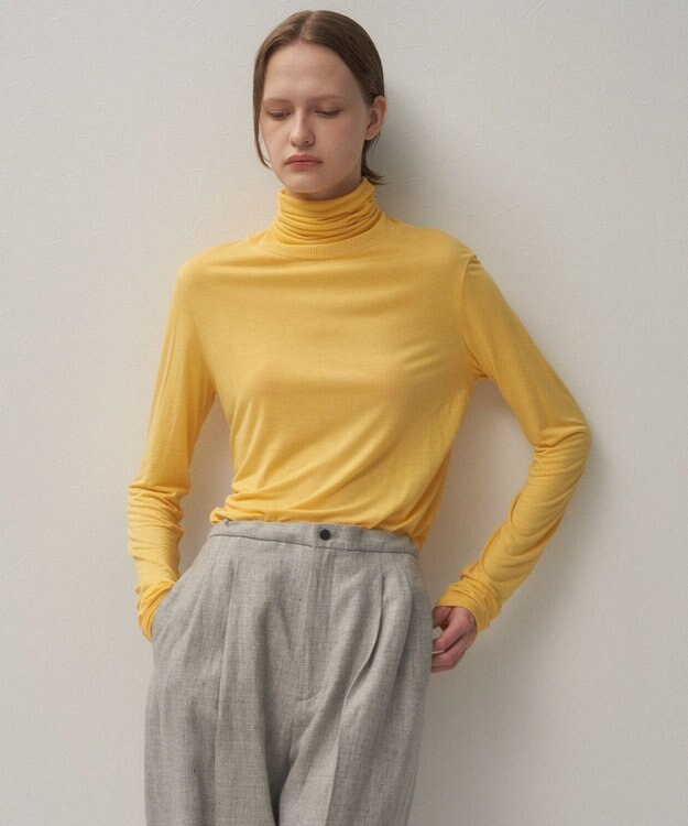 ATON MODAL SILK JERSEY | タートルネック YELLOW