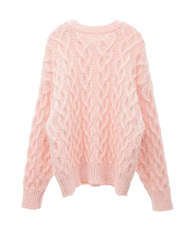 Green Parks armonia．シャギーケーブルニット Pink