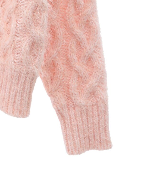 Green Parks armonia．シャギーケーブルニット Pink