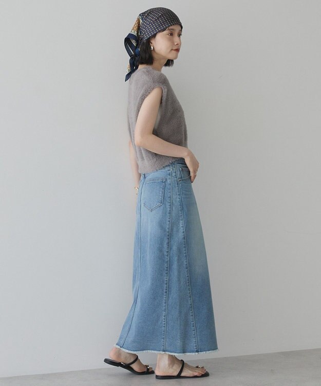 AMERICAN HOLIC 【選べる丈】シャギーニットベスト Gray Beige