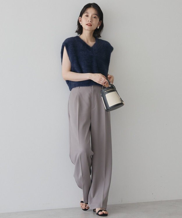 AMERICAN HOLIC 【選べる丈】シャギーニットベスト Navy