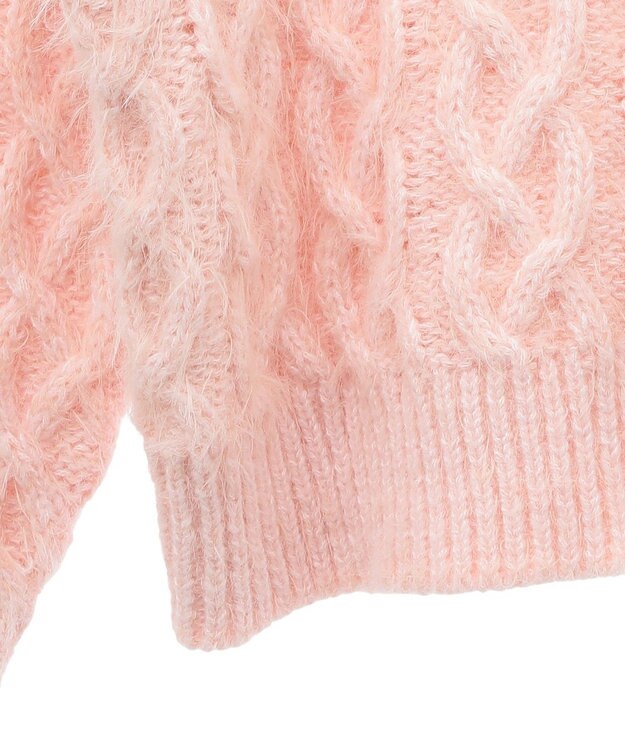 Green Parks armonia．シャギーケーブルニット Pink