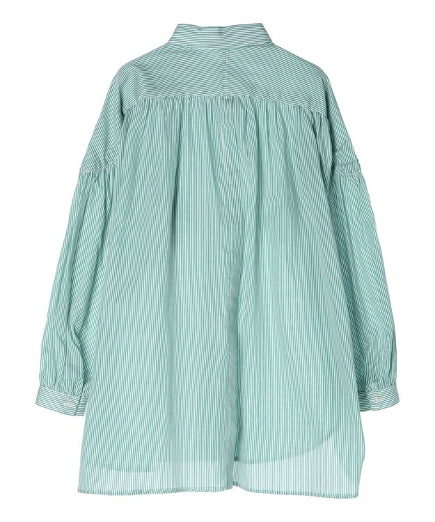 AMERICAN HOLIC カルゼギャザーシャツチュニック Stripe Green