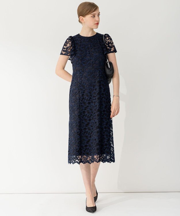 23区 L 【APPLAUDIR】マルフィークレース ドレス ネイビー系