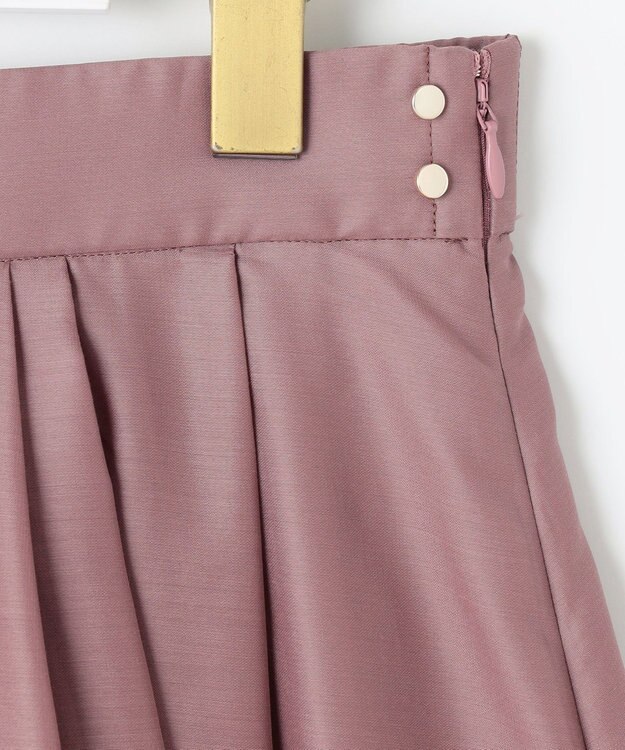 ANY SIS 【洗える】シアーチンツタック スカート モカピンク