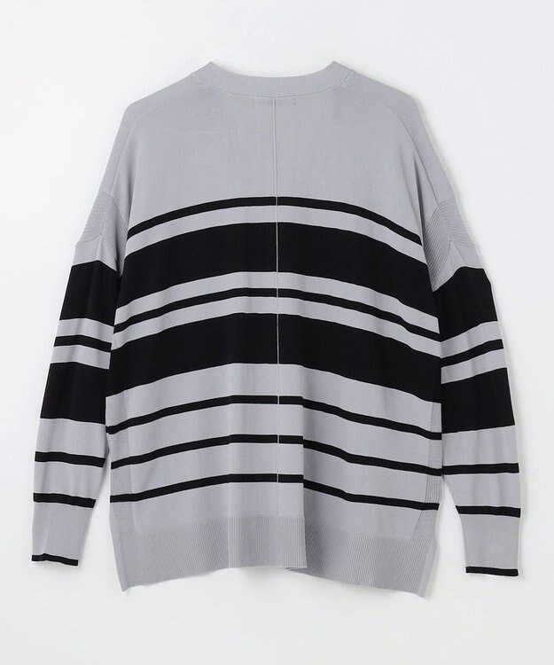 ANY 【洗濯機可/UVカット/接触冷感】クールタッチボクシーカーディガン チャコール×ブラック