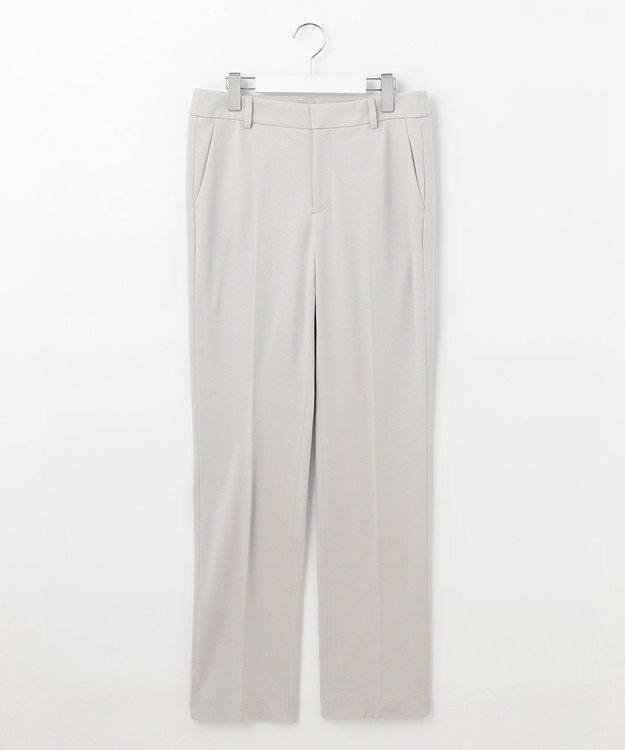 自由区 L 【洗える】WASHABLEPONTE テーパードパンツ ライトグレー系