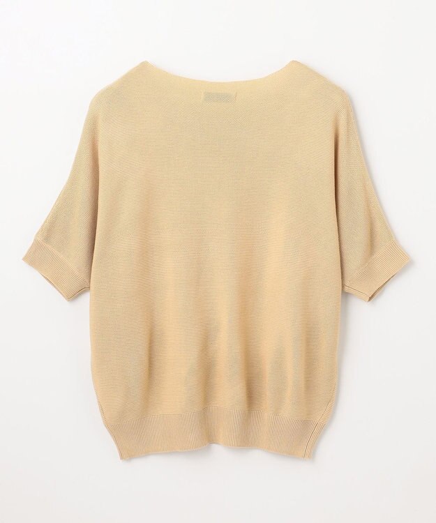 ANY 【洗濯機可/UVカット/アンチピリング】ハーフスリーブガーターニット イエロー