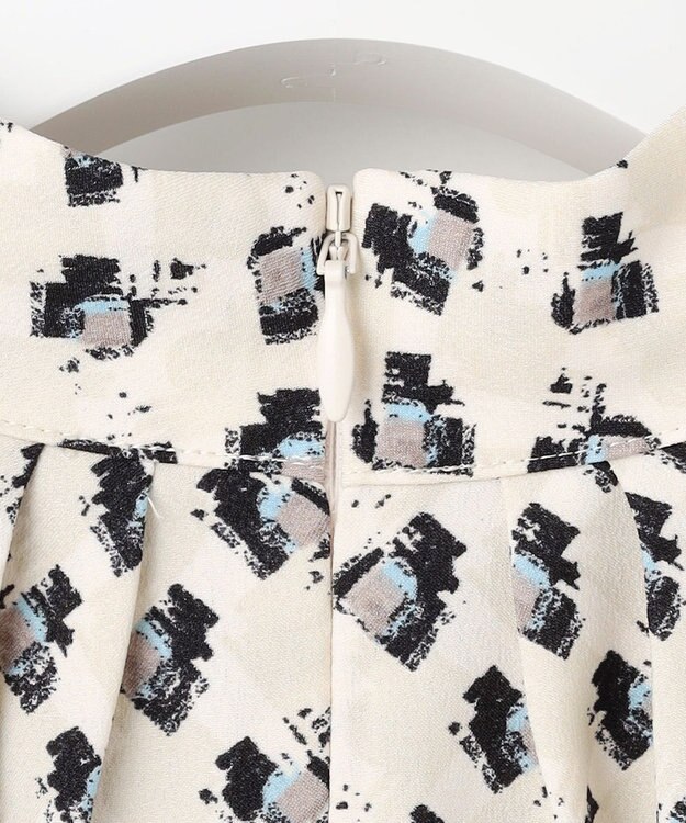 23区 L モダンアートプリントギャザーブラウス ベージュ系