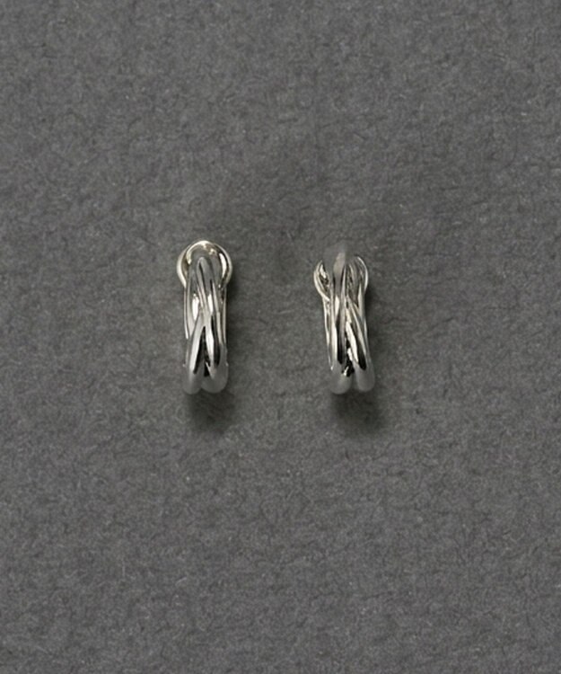 Phoebe 〈金属アレルギー対応〉ラインフープワンタッチピアス　シルバー/ニッケルフリー シルバー