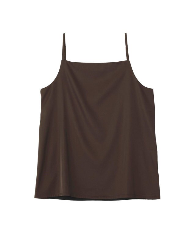 YECCA VECCA ボートネックサテンキャミ Brown