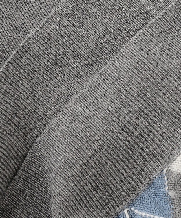 J.PRESS LADIES 【洗える】アーガイルツイン ニット グレー系