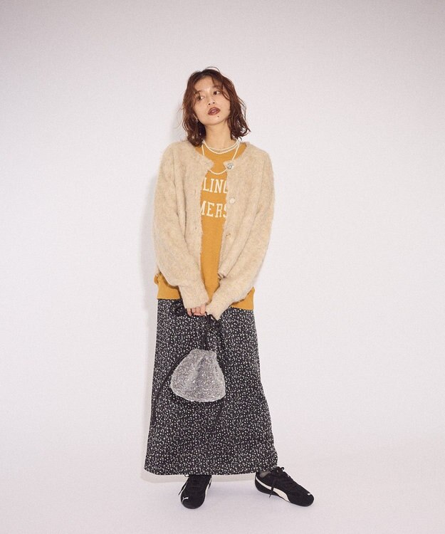 Green Parks 起毛シャギーカーディガン Light Beige