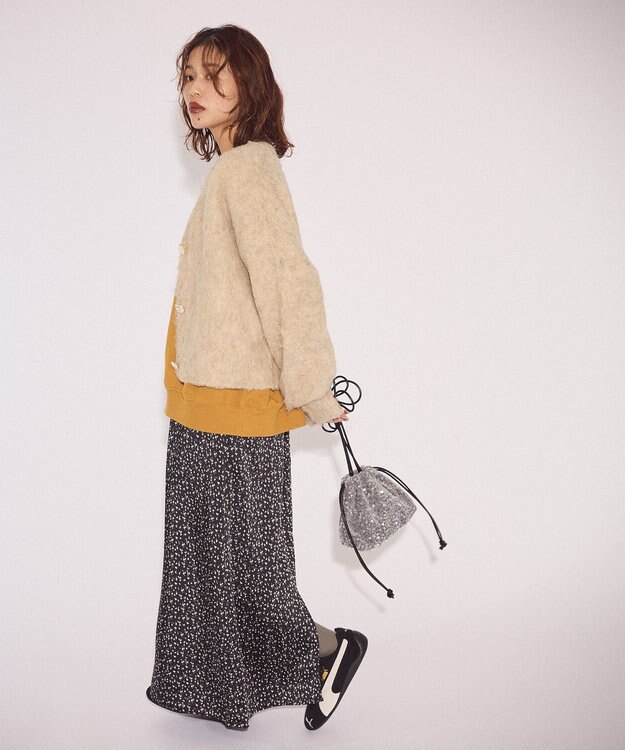 Green Parks 起毛シャギーカーディガン Light Beige