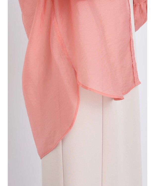 earth music&ecology シアーバンドカラーシャツ Pink