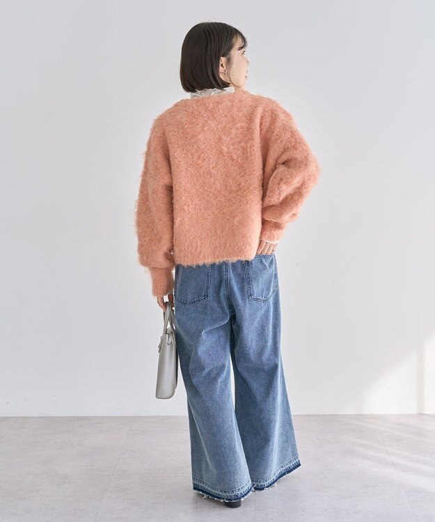 Green Parks 起毛シャギーカーディガン Pink