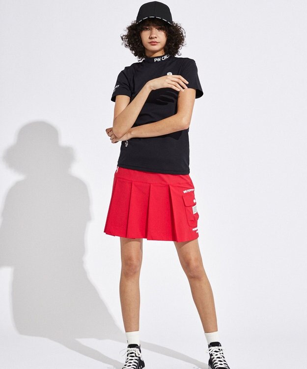 PW CIRCULUS 【UVカット / 吸水速乾 / 伸縮性抜群】【WOMEN】NEW バックメッシュモック T ゴルフウェア レディース ブラック系